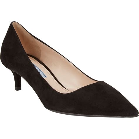 prada black platform pumps|prada kitten heel pumps.